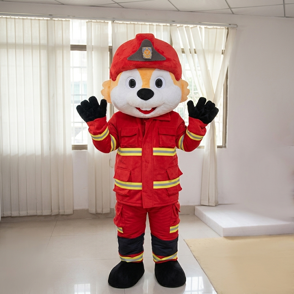 Heroic Firefighter Animal Mascot Costume